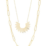 Shelby Layered Paperclip and Loop Chain Charm Necklace - MTT Collective