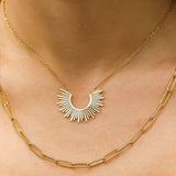 Shelby Layered Paperclip and Loop Chain Charm Necklace - MTT Collective