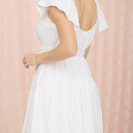 Shirred Flounce Sleeve Mini Dress - MTT Collective