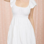 Shirred Flounce Sleeve Mini Dress - MTT Collective