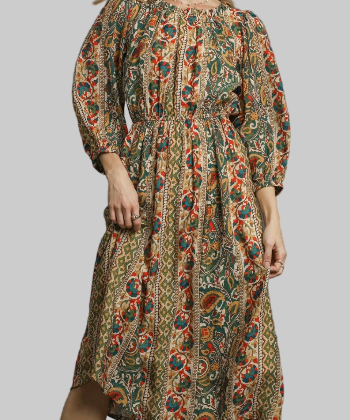 Sienna Boho Floral Midi Dress - MTT Collective