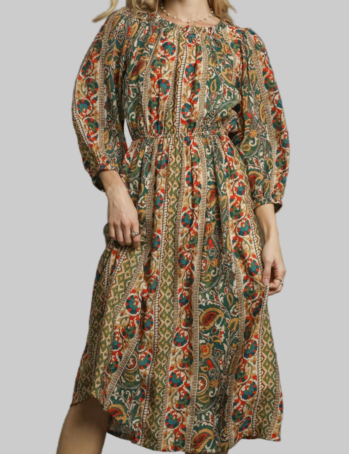 Sienna Boho Floral Midi Dress - MTT Collective