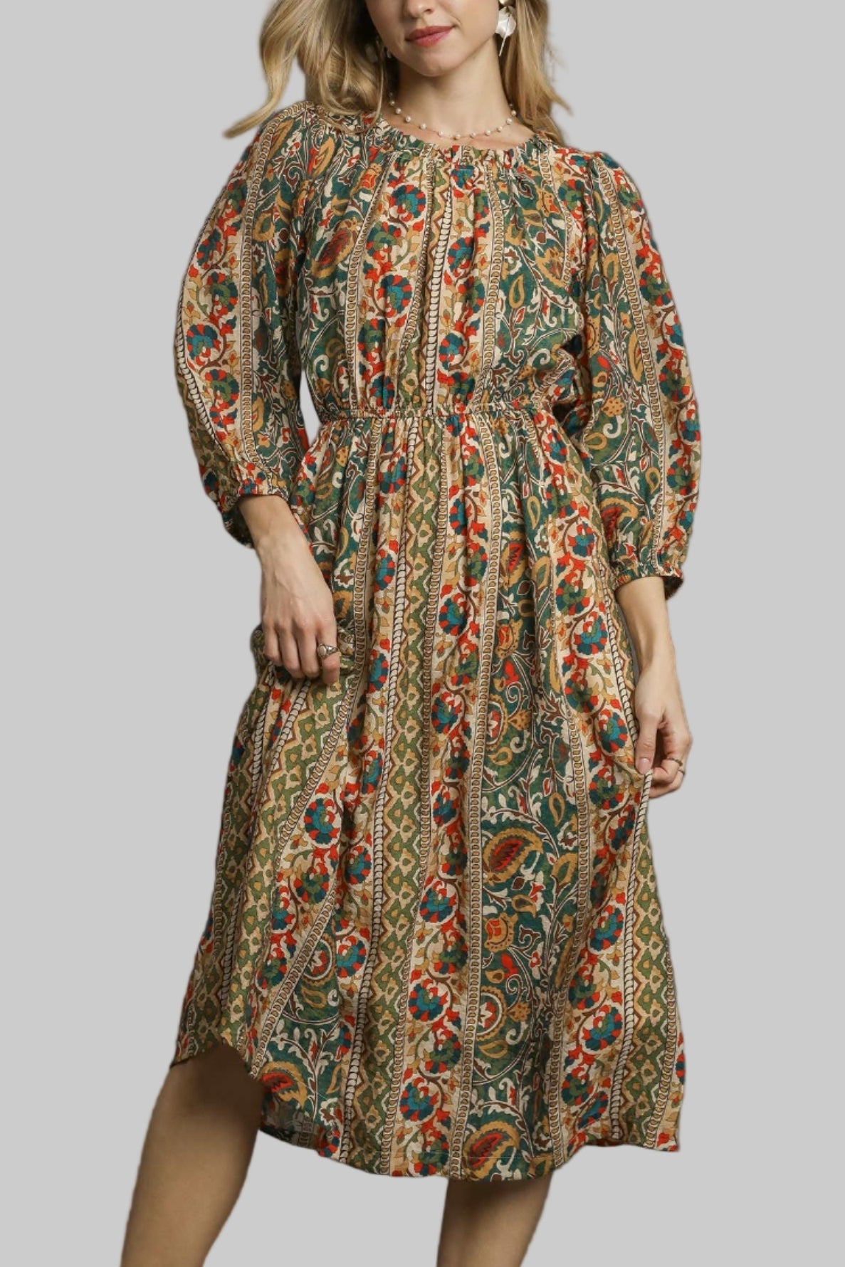 Sienna Boho Floral Midi Dress - MTT Collective