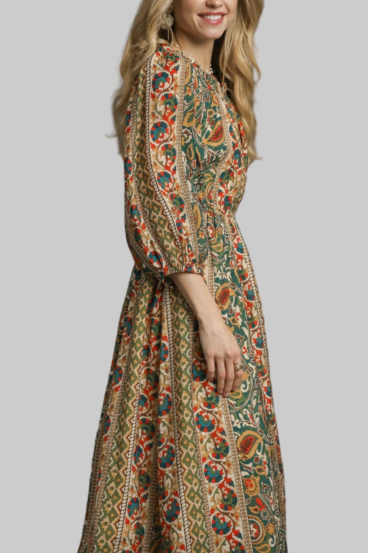 Sienna Boho Floral Midi Dress - MTT Collective
