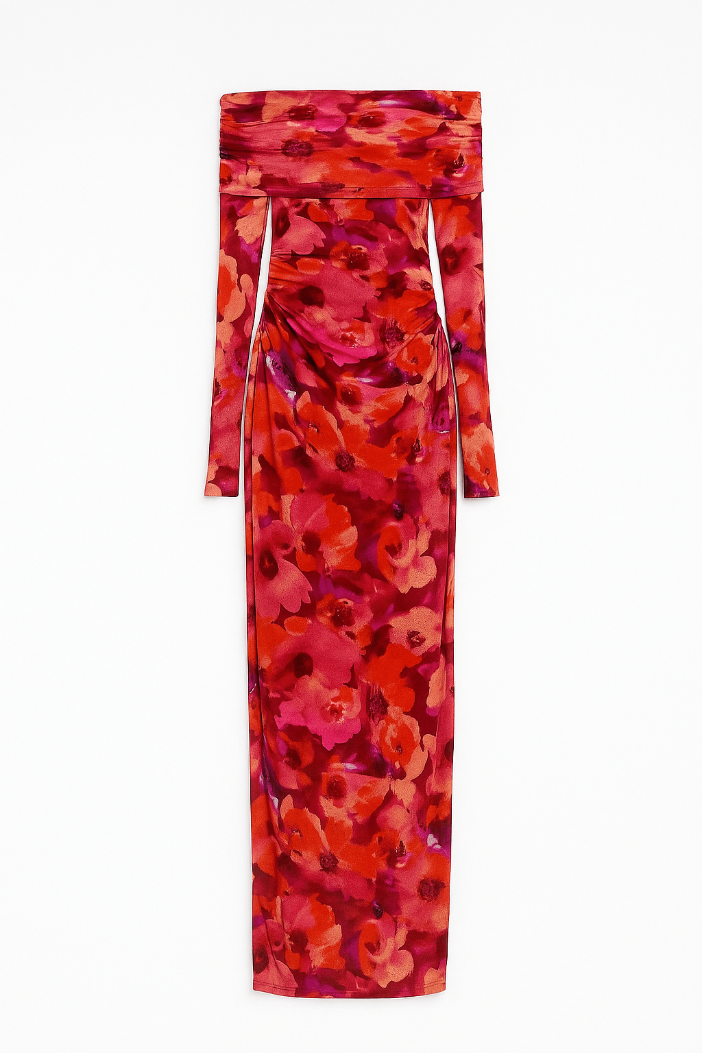 Sienna Off - Shoulder Mesh Long - Sleeve Midi Dress - MTT Collective