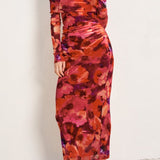 Sienna Off - Shoulder Mesh Long - Sleeve Midi Dress - MTT Collective