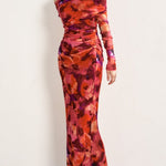 Sienna Off - Shoulder Mesh Long - Sleeve Midi Dress - MTT Collective