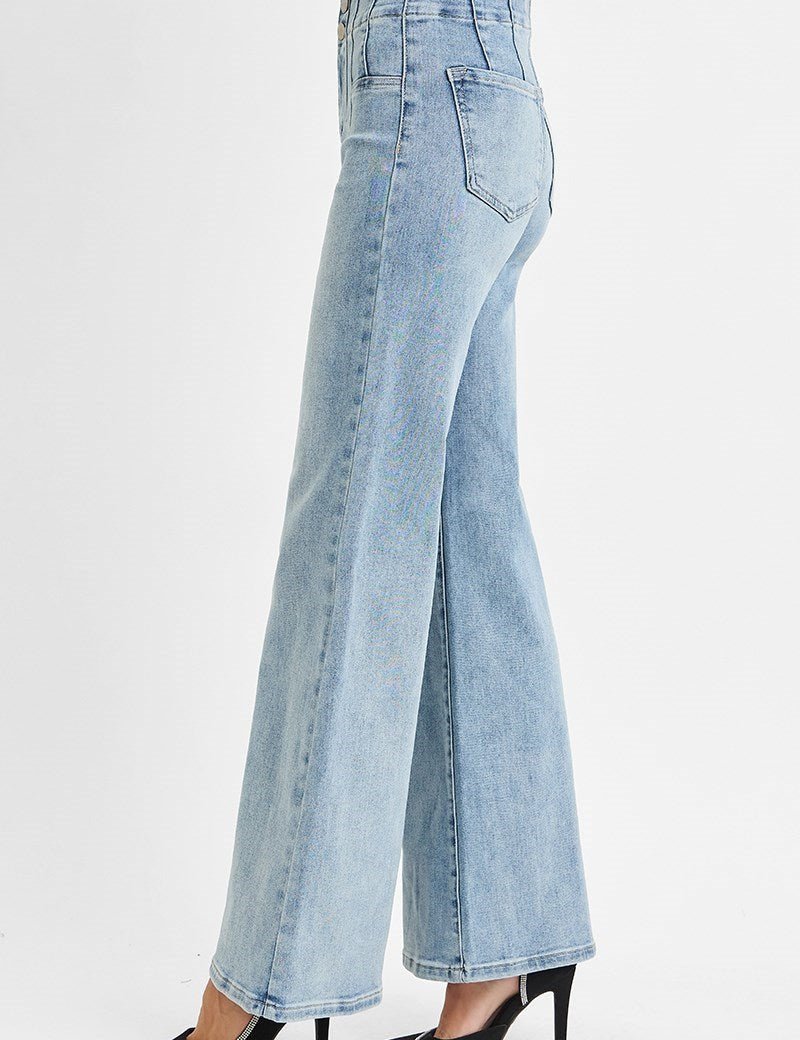 Sierra High - Rise Dart Waist Wide - Leg Jeans - MTT Collective