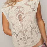 Skylar Sleeveless Solid Crochet Top - MTT Collective