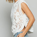 Skylar Sleeveless Solid Crochet Top - MTT Collective