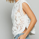 Skylar Sleeveless Solid Crochet Top - MTT Collective