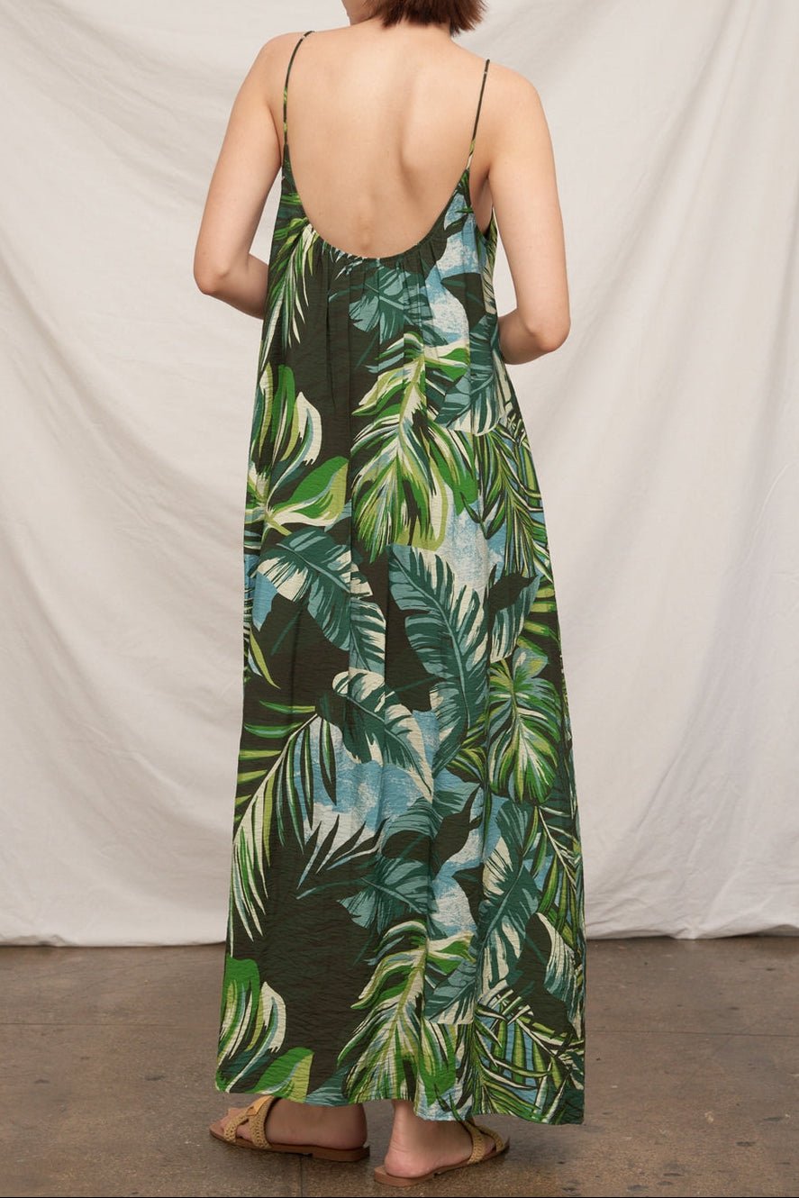 Sleeveless Cami Tropical Print Maxi Dress - MTT Collective