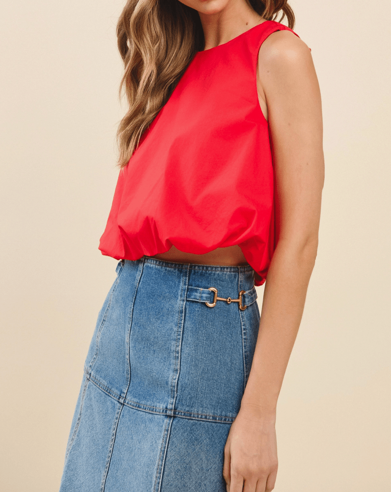 Sleeveless Open Back Crop Top Blouse - MTT Collective