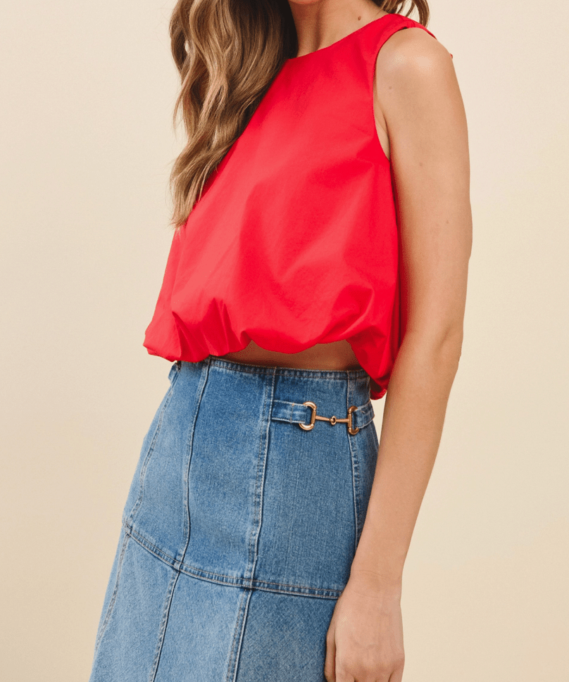 Sleeveless Open Back Crop Top Blouse - MTT Collective
