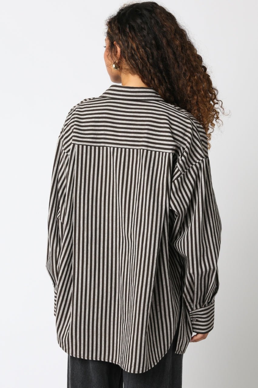Sloane Striped Relaxed Cotton Button - Down - MTT Collective