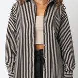 Sloane Striped Relaxed Cotton Button - Down - MTT Collective