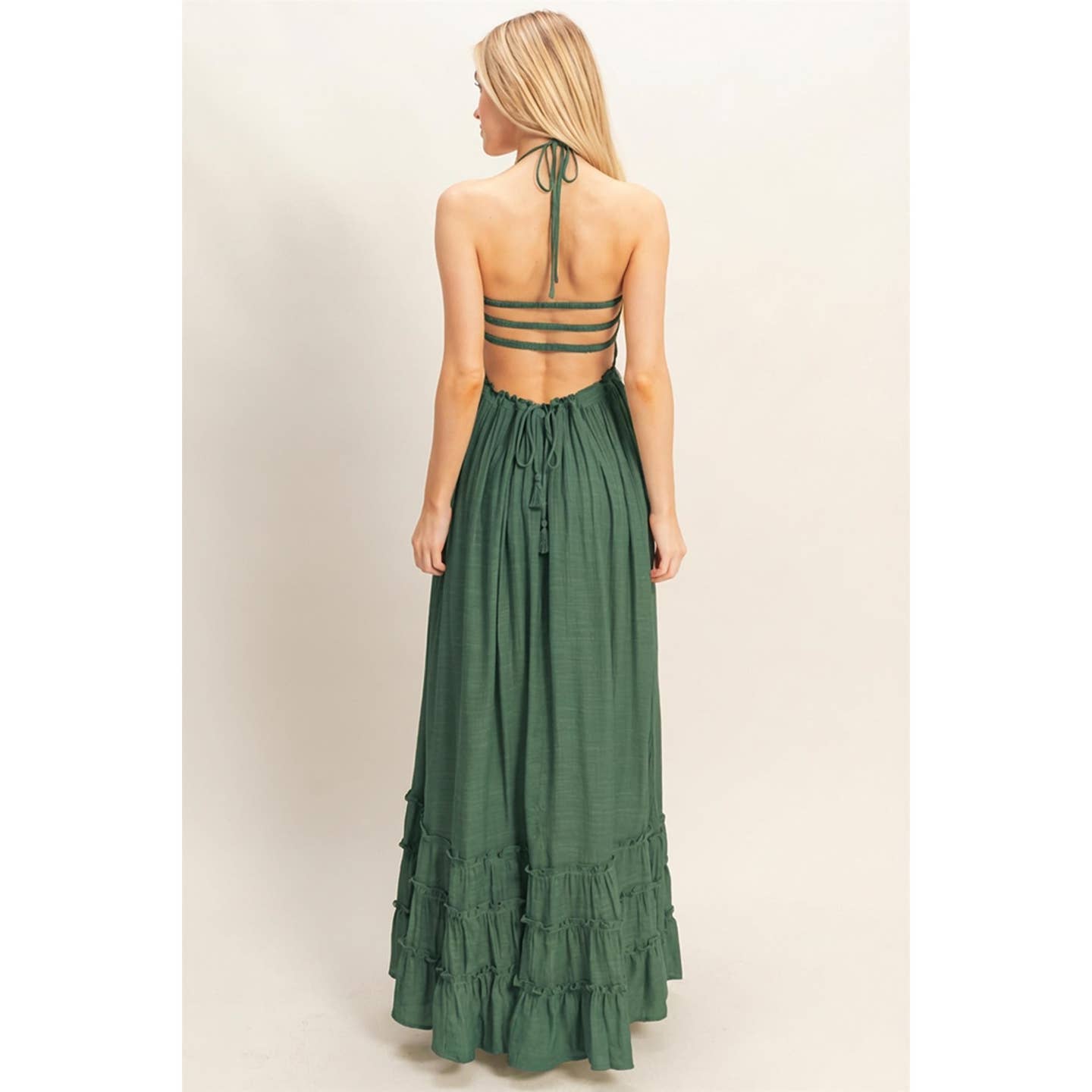 Smocked Halter Maxi Dress - MTT Collective