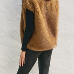 Snow Angel Collared Furry Vest - MTT Collective