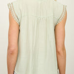 Soft Flow Lace Detail Button Front Blouse - MTT Collective