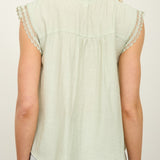 Soft Flow Lace Detail Button Front Blouse - MTT Collective
