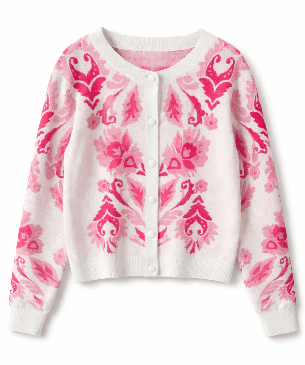 Soft Pink Floral Cardigan Sweater - MTT Collective
