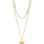 Sonya Paperclip Layered Heart Charm Necklace - MTT Collective