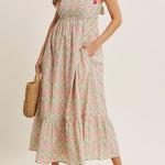 Spring Garden Bow - Back Cotton Midi Dress - MTT Collective