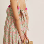 Spring Garden Bow - Back Cotton Midi Dress - MTT Collective