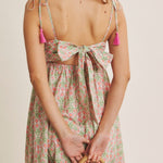 Spring Garden Bow - Back Cotton Midi Dress - MTT Collective