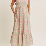 Spring Garden Bow - Back Cotton Midi Dress - MTT Collective