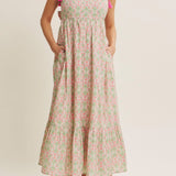 Spring Garden Bow - Back Cotton Midi Dress - MTT Collective