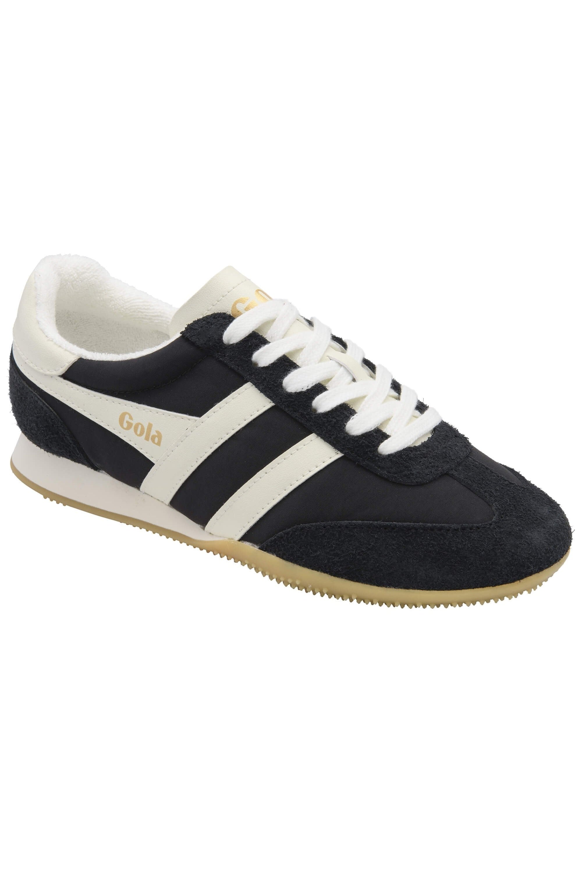 Gola Sprinter Trainer - Black/Off White - Angled View