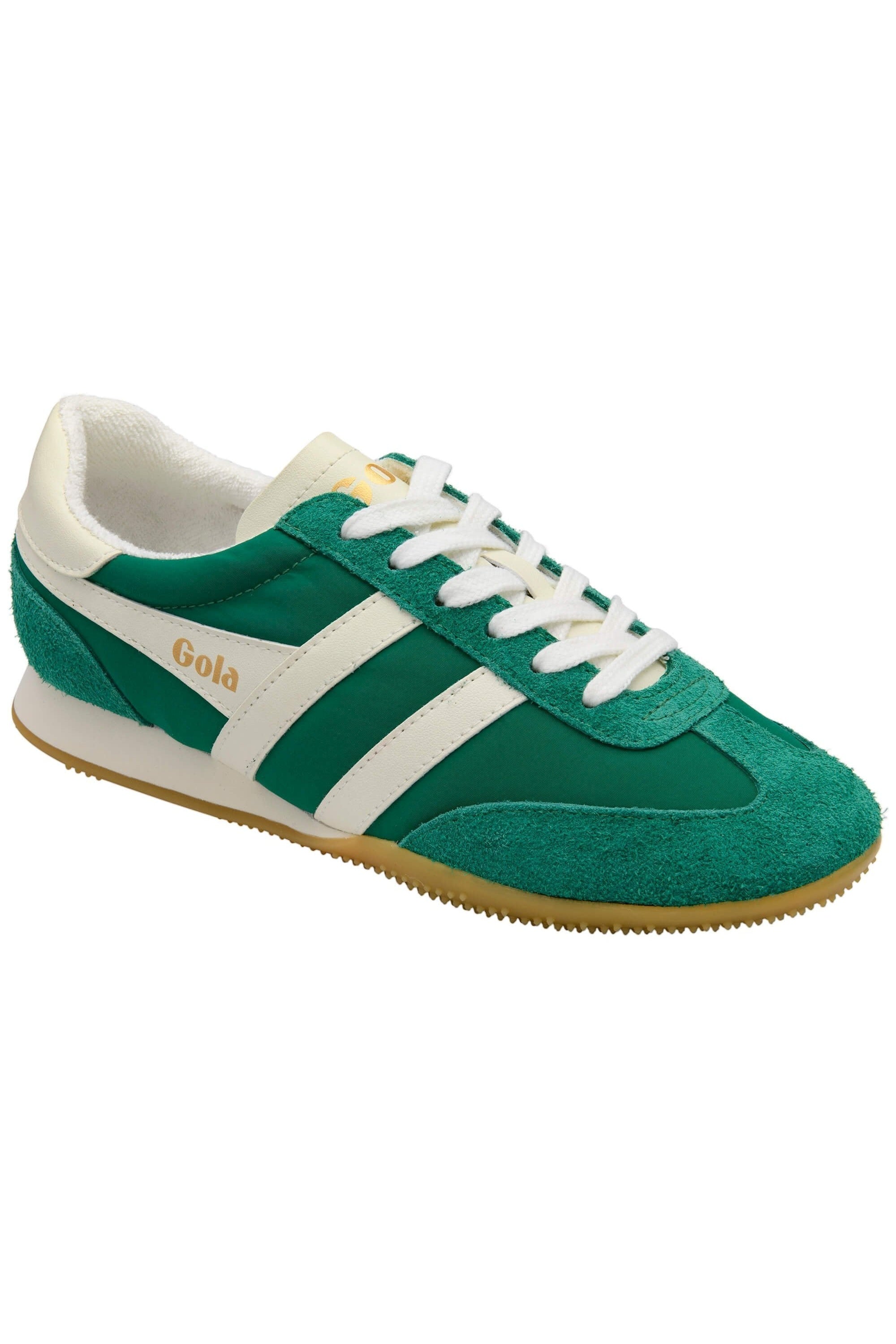 Gola Sprinter Trainer - Green/Off White - Angled View