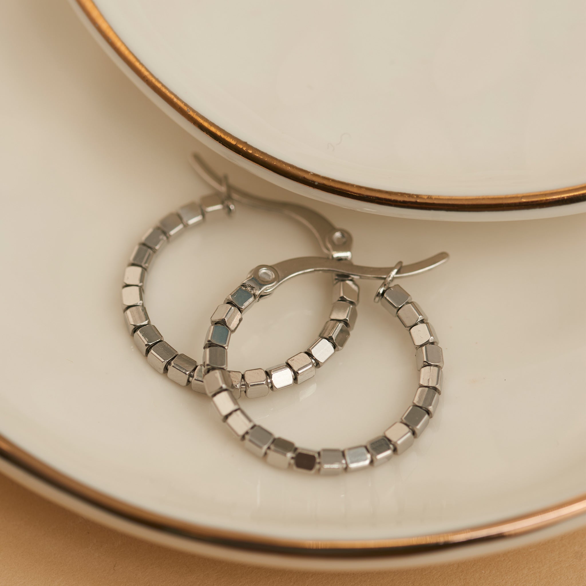 Square Beaded Hoop Earrings - MTT Collective