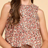 Stacy Floral Pleated Flowy Design Top - MTT Collective