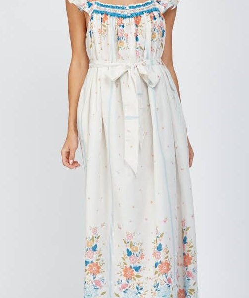 Stefani Ruffle Shoulder Strap Maxi Dress - MTT Collective