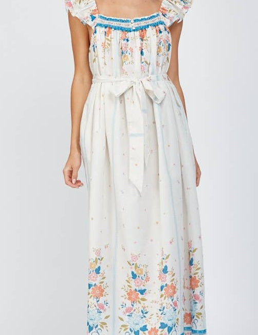 Stefani Ruffle Shoulder Strap Maxi Dress - MTT Collective