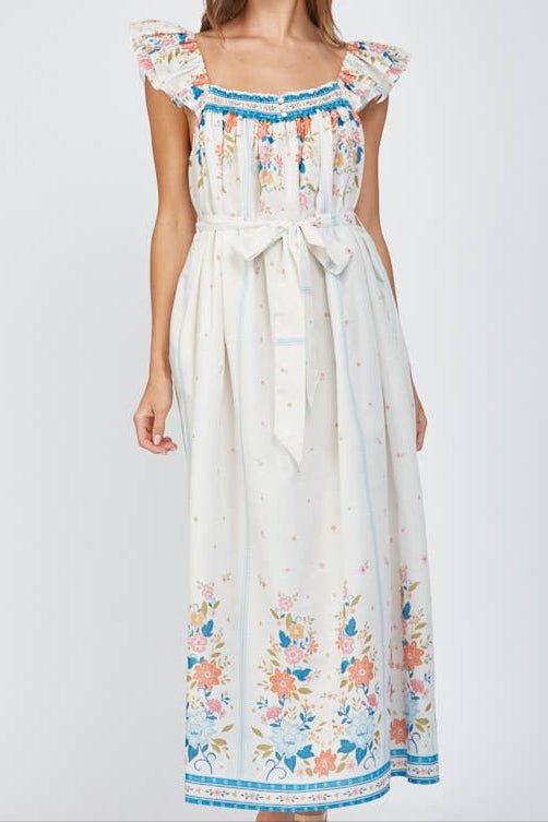 Stefani Ruffle Shoulder Strap Maxi Dress - MTT Collective