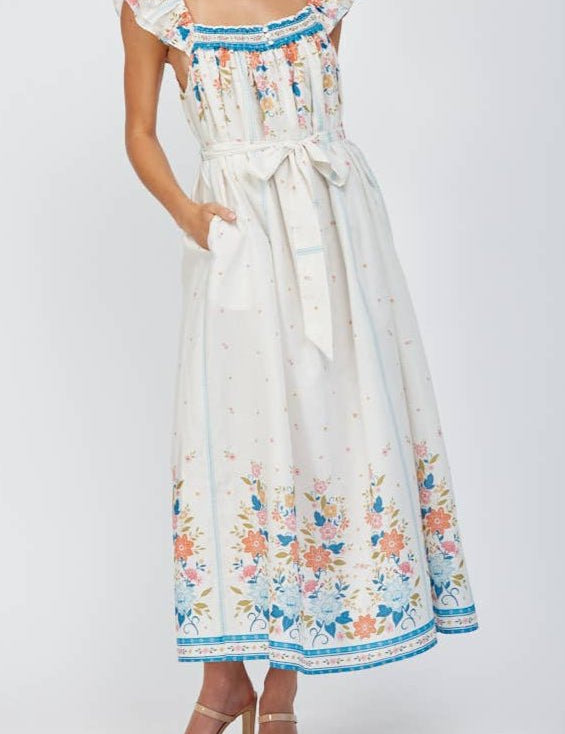 Stefani Ruffle Shoulder Strap Maxi Dress - MTT Collective