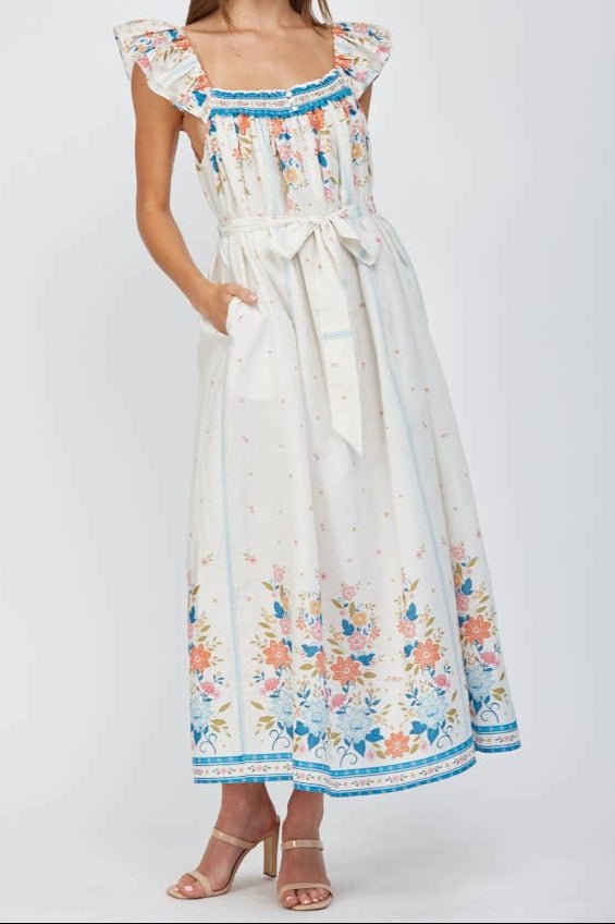 Stefani Ruffle Shoulder Strap Maxi Dress - MTT Collective