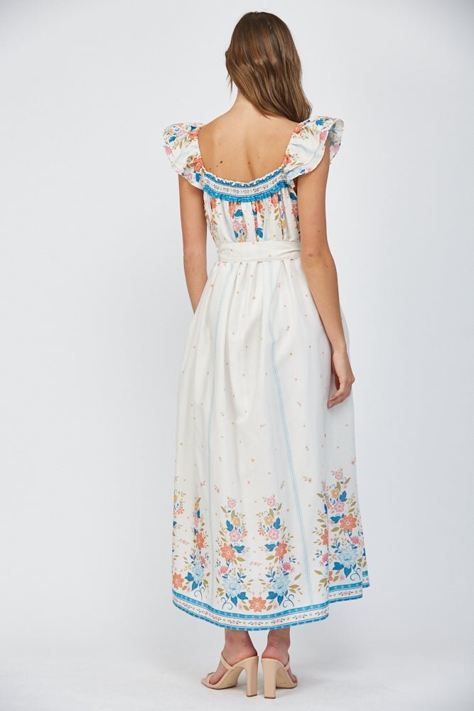 Stefani Ruffle Shoulder Strap Maxi Dress - MTT Collective