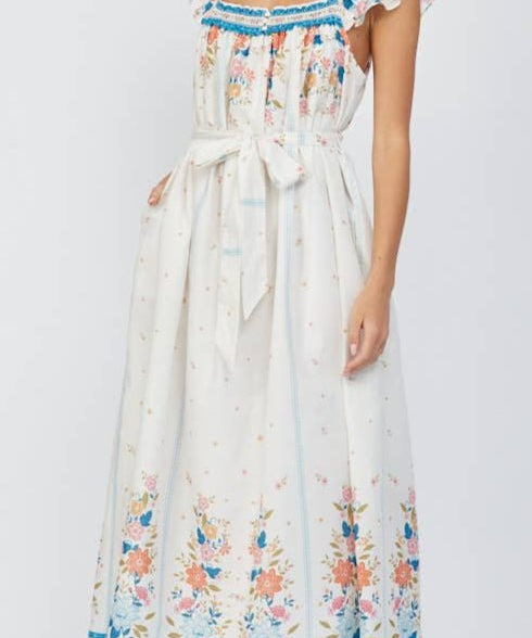 Stefani Ruffle Shoulder Strap Maxi Dress - MTT Collective