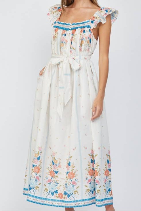 Stefani Ruffle Shoulder Strap Maxi Dress - MTT Collective