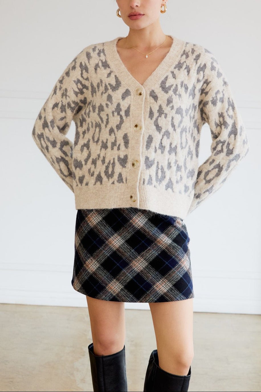Stella Leopard Knit Cardigan - MTT Collective
