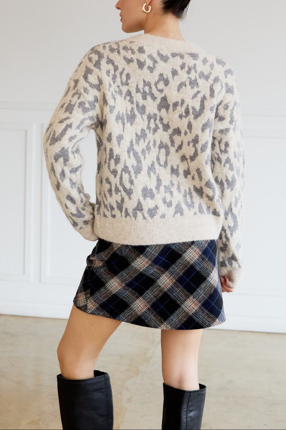 Stella Leopard Knit Cardigan - MTT Collective