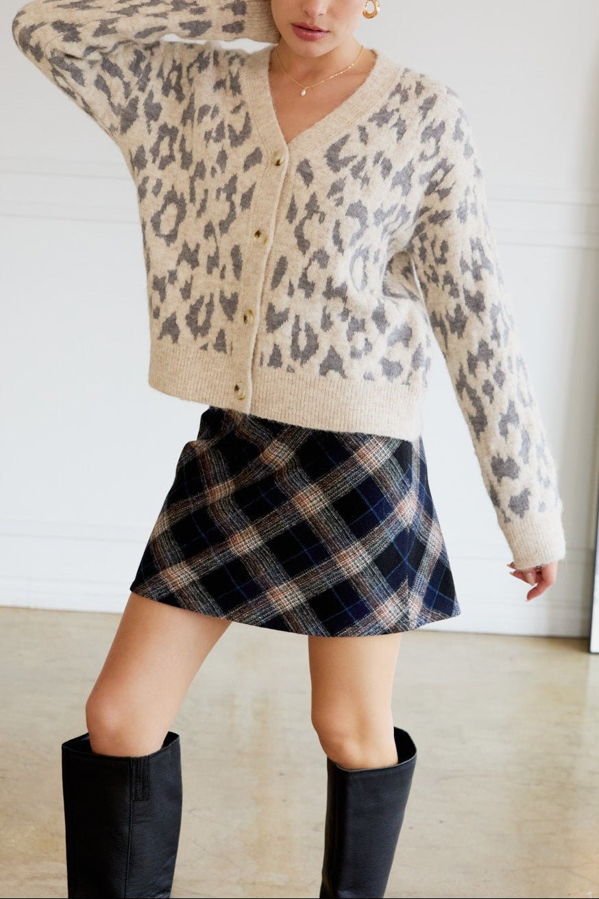 Stella Leopard Knit Cardigan - MTT Collective