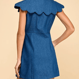 Stephanie Denim Scalloped Button - Up Dress - MTT Collective