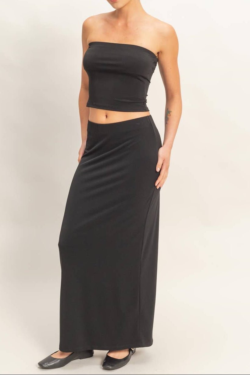 Streamlined Drape Maxi Skirt - MTT Collective