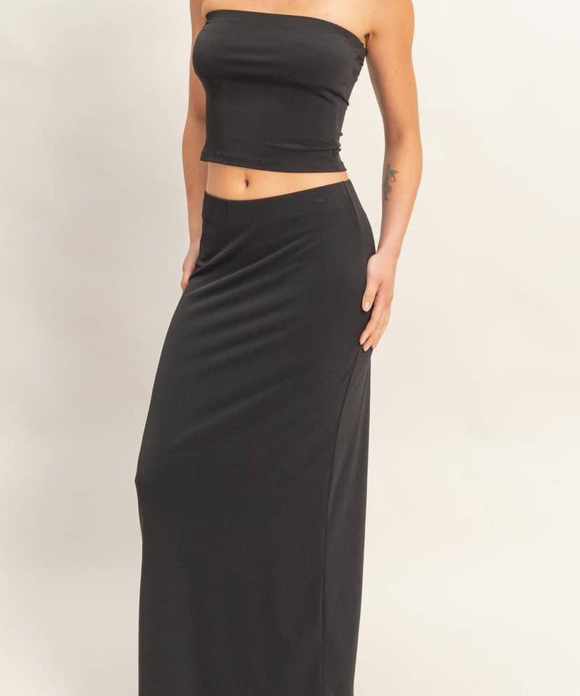Streamlined Drape Maxi Skirt - MTT Collective