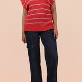 Striped Knit Sweater Vest Top - MTT Collective